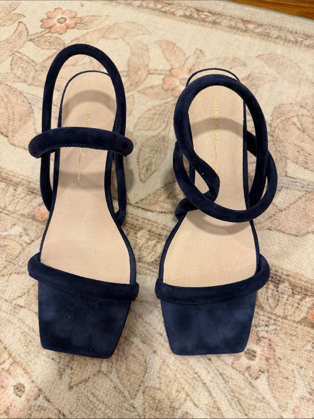 Women’s Navy Suede Strappy Sandals